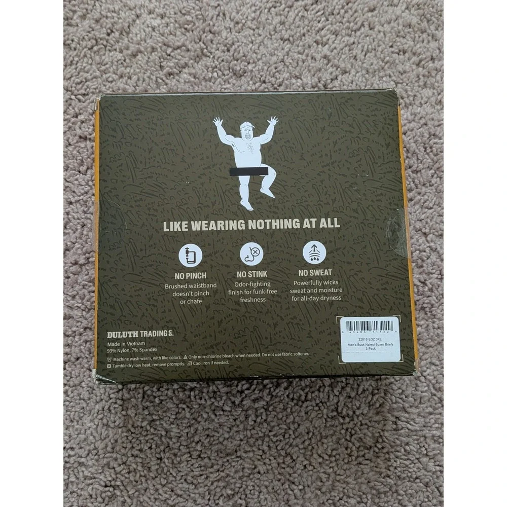 Duluth Trading Co Buck Naked Boxer Briefs 3-Pack Mens 3XL Limited Edition NIB
